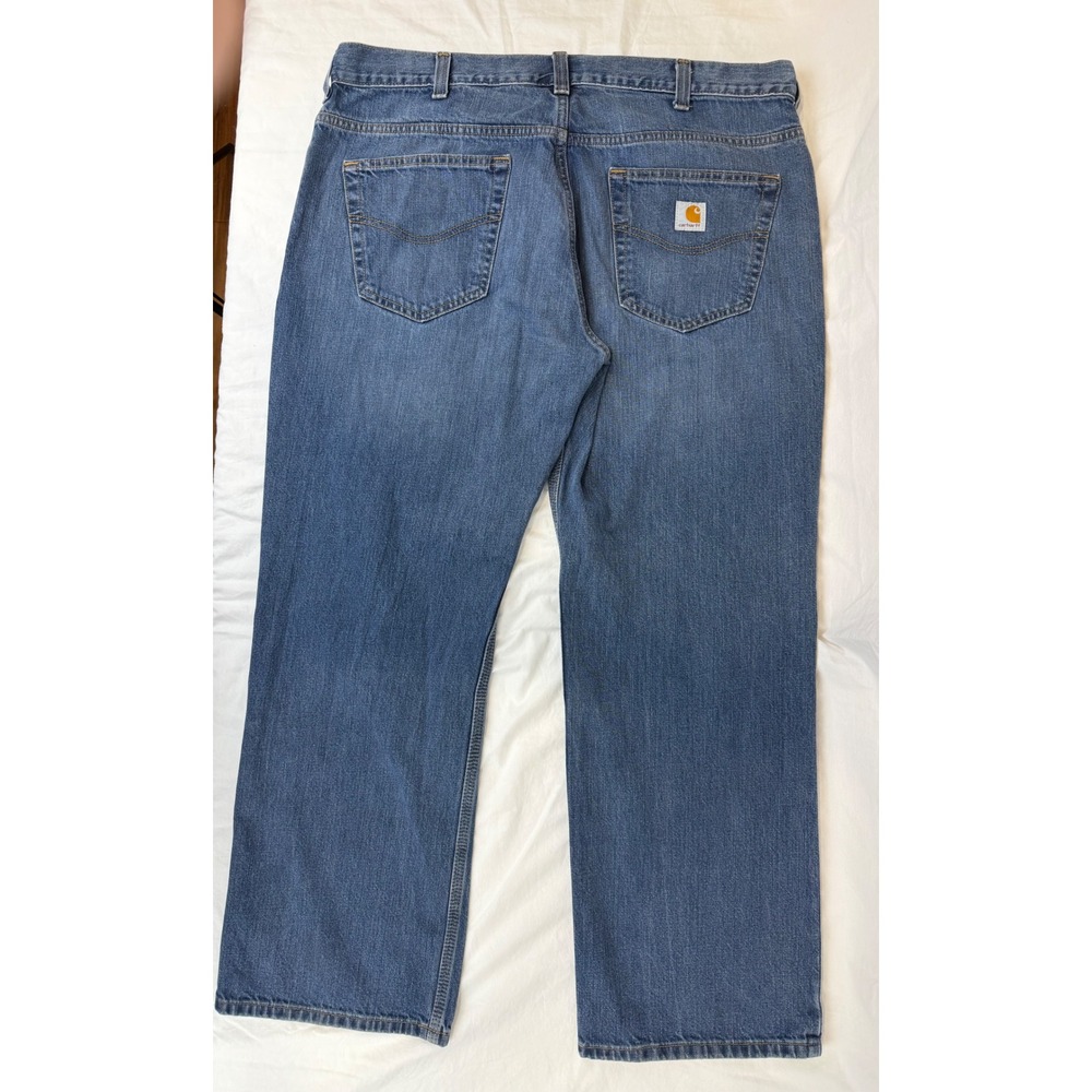 Carhartt B325 Men's Jeans 38x30 Loose Fit Straight Leg Blue Denim Workwear - Picture 3 of 10